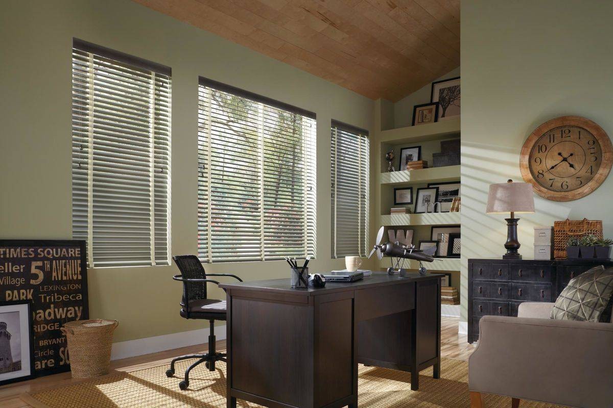 Updating Your Home Office, Hunter Douglas Modern Precious Metals® Mini Blinds near Laredo, Texas (TX)